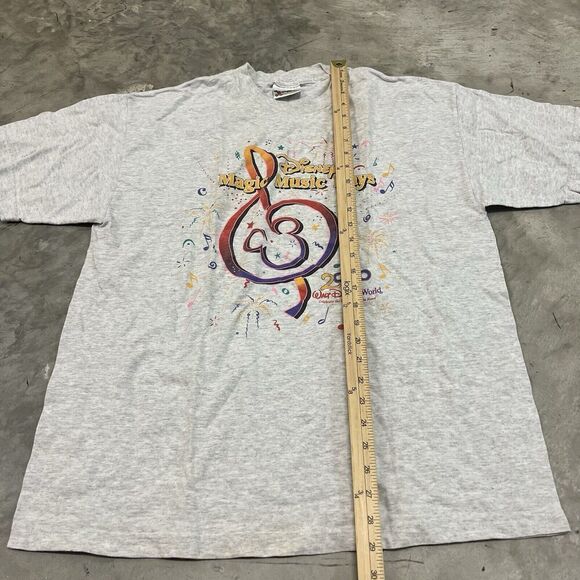VINTAGE 90s Disney Magic Music Days Shirt Size Extra Large XL Gray Mickey Mouse - Picture 2 of 6